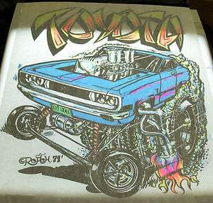 Vintage Roach 1971 Toyota t shirt iron on transfer Near Mint Condition 