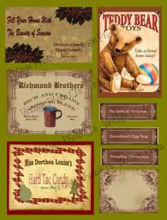 Prim Christmas Labels Collection FH73  