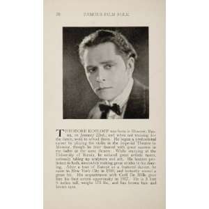  1925 Theodore Kosloff Dorothy Devore Silent Film Actor 