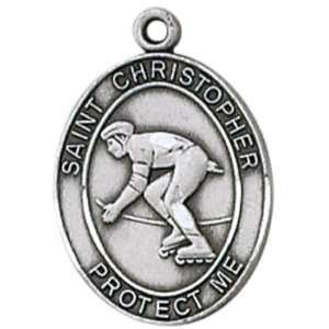  Pewter Mens Rollerblading Medal on Leather Cord (JC 9340 