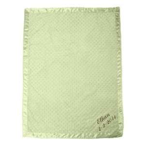  Green Ultra Soft Minky Dot Personalized Baby Blanket: Baby