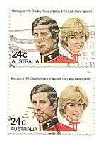 Prince Charles & Lady Diana Marriage Stamps Australia  