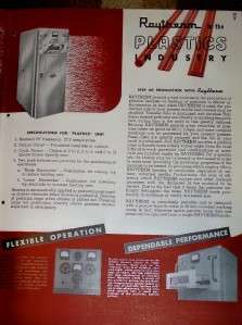 Vtg Raytheon Mfg Co Catalog Raytherm Dielectric Heater  