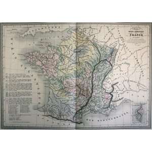  VA Malte Brun Geological Map of France (1861) Office 