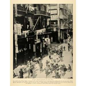  1928 Print Hong Kong Human Burden Bearers Merchants 