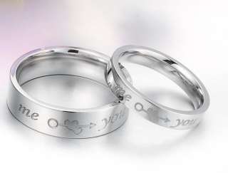 Titanium Steel Promise His  Her Rings Couple Wedding Bands Many Sizes