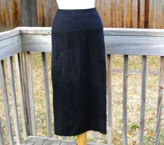 EDDIE BAUER Long Black Wool Skirt ~ Size 6P, EUC  