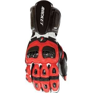   Mens Leather Street Racing Motorcycle Gloves   Red/Black / Large