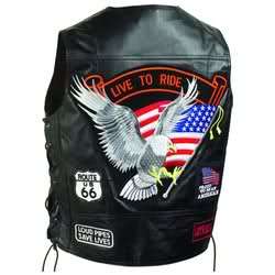 Diamond Plate™ Solid Genuine Leather Motorcycle Vest  