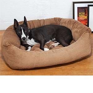   Slumber Jax® Large Bolster Premium Corduroy Dog Bed 