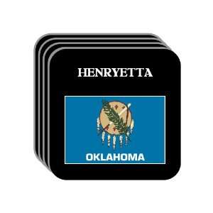  US State Flag   HENRYETTA, Oklahoma (OK) Set of 4 Mini 
