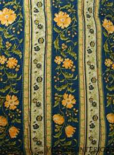 FRENCH COUNTRY BLUE & YELLOW FLORAL QUEEN QUILT SET  