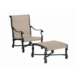  Landgrave Villa Cast Aluminum Arm Patio Lounge Chair Olive 