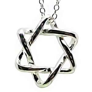 Sterling Silver Plated Hexagram Star Womens Pendant (Easters Gift)