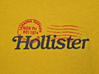 Mens Hollister Graphic T Shirt Yellow XLarge  