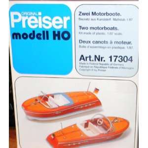   : ORIGINAL PREISER model ho art nr 17304 two motorboats: Toys & Games