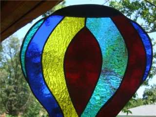 Retro Stained Glass Hot Air Balloon Artist Signed *WOW*  