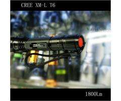   CREE XM L T6 1800Lm Zoomable LED Flashlight Torch + 2x18650 + Charger