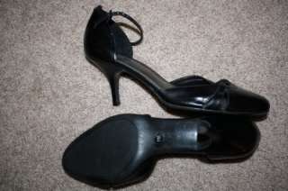 NEW ladies MICHELLE D DRESS SHOES heel ROUND TOE black STRAP leather 