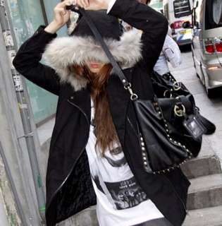 BLACK NEW fashion womens retro rivet handbag shoulder bag BLACK 