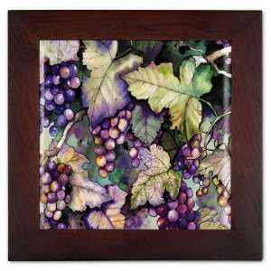  Grapes and Leaves Ceramic Wall Decoration: Home & Kitchen
