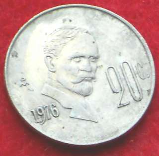 Mexico 1976 20 Centavos Cents Mexican Coin  