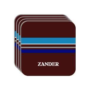 Personal Name Gift   ZANDER Set of 4 Mini Mousepad Coasters (blue 