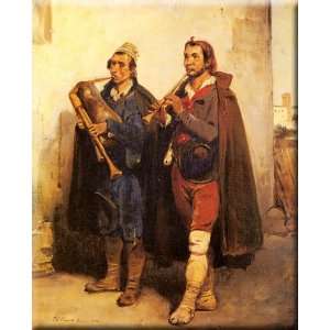   Musicians 13x16 Streched Canvas Art by Vernet, Horace: Home & Kitchen