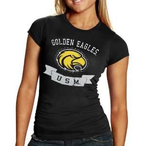  Southern Miss Golden Eagles Ladies Black Platinum T shirt 