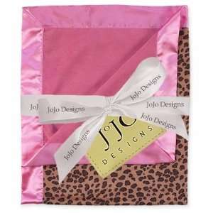  Cheetah Pink Minky Suede and Satin Baby Blanket: Baby