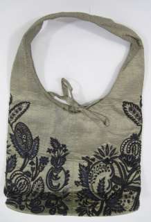 MEGAN PARK Bronze Silk Embroidered Small Handbag  