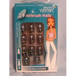   Woman 24 Airbrush Nails Fingernails Skull and Cross Bones Beauty