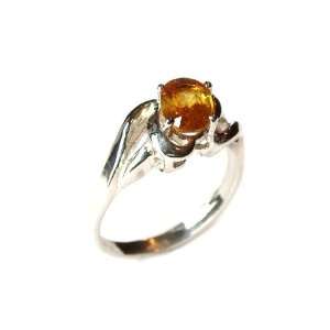 Brillaint Yellow Sapphire Bypass Ring in Sterling Silver 