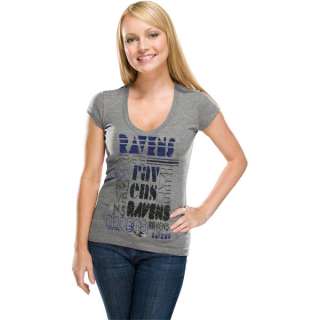 Baltimore Ravens Womens Victory Play III Gray T Shirt  