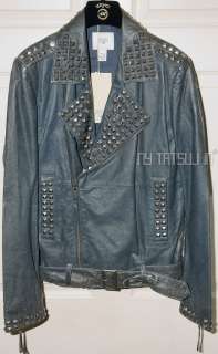 Matthew Williamson for H&M Studded Leather Jacket sz 36R  
