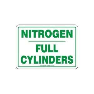  NITROGEN FULL CYLINDERS Sign   7 x 10 Adhesive Dura 
