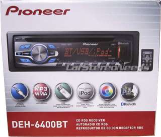 NU PIONEER DEH 6400BT CAR CD/MP3 iPOD/iPHONE PLAYER STEREO USB 