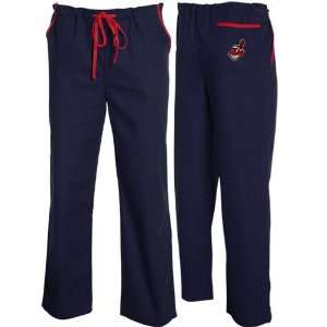 Cleveland Indians Navy Blue Scrub Pants (Large)  Sports 