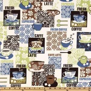  44 Wide Metro Cafe Fresh Coffee Espresso Fabric By The 
