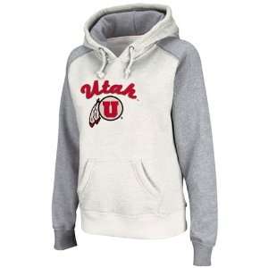  Utah Utes Ladies Stone Ash Mesa Logo Pullover Hoodie 