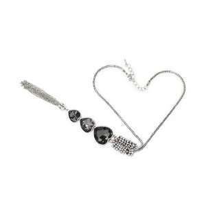 Womens Fashionable Metal Urban Renewal Vintage Faceted Heart Charm 