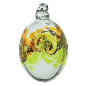   Green Hand blown Art Glass ornament 3.5 OR MEGG 02 GL