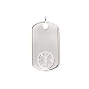  Sterling Silver Medical ID Dog Tag Jewelry