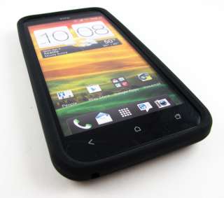 BLACK SOFT SILICONE RUBBER GEL SKIN CASE COVER HTC EVO 4G LTE SPRINT 