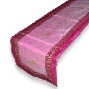  Rectangular Table Runner Silk India Accessory, Pink