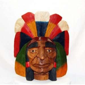  Small Indian Chief Carved Head 13 