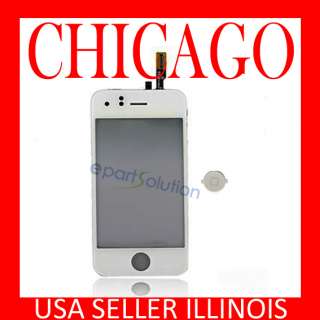 White iPhone 3Gs Touch Screen Digitizer + Home Button  