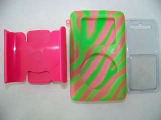 iPod Classic 4G 20GB Zebra Pink Skin Belt Clip Screen#1  