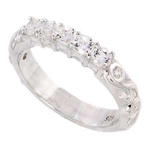  Sterling Silver High Quality Brilliant Cut CZ Ladies Ring 