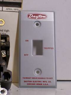 Dayton Fractional HP Manual Starter 2 Pole 5 X 270 Box Face Plate 